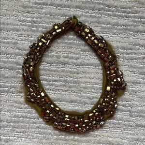 Mignonne Gavigan Gold and Brown Beaded Scarf Necklace